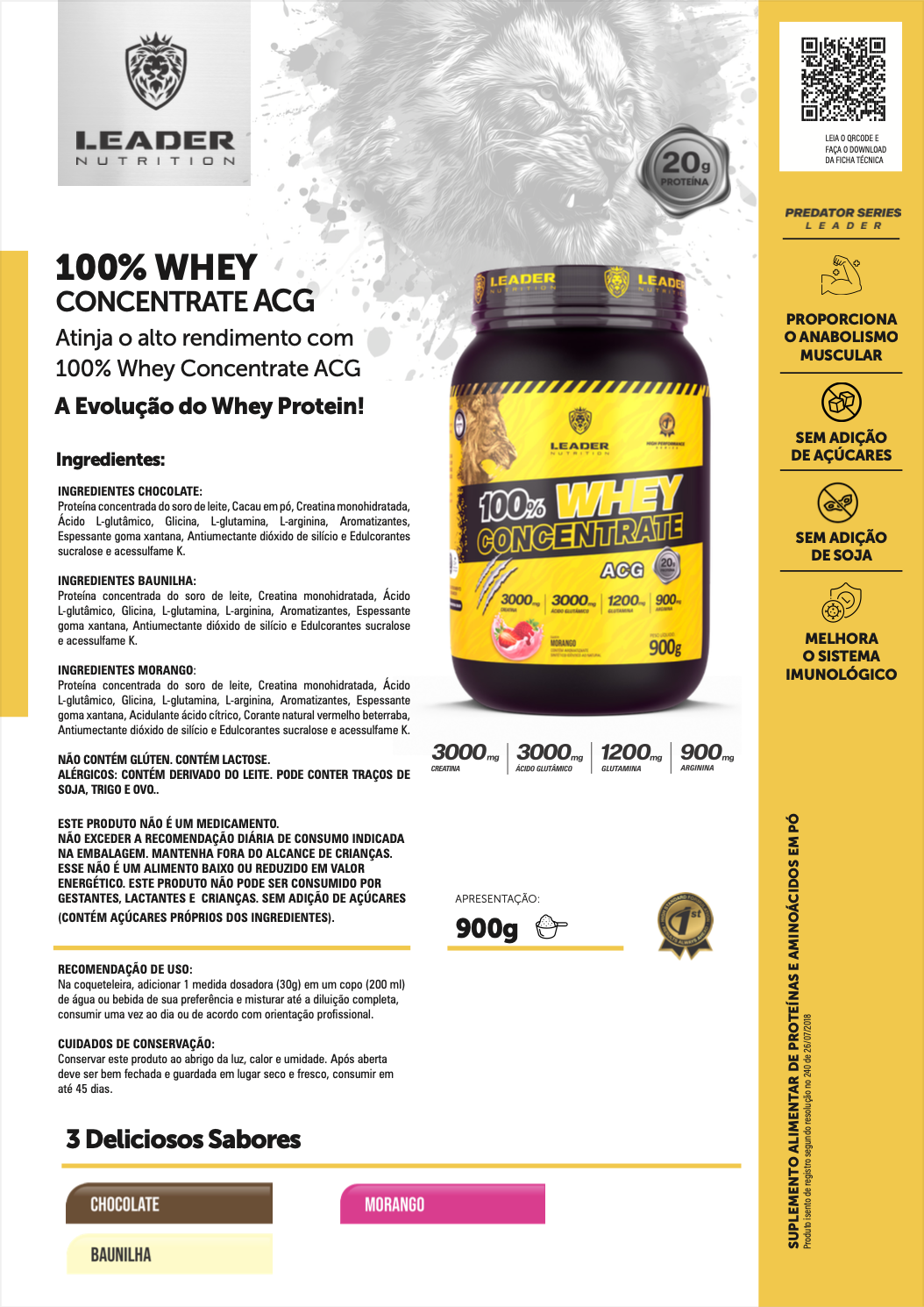 100% Whey ACG - 900g